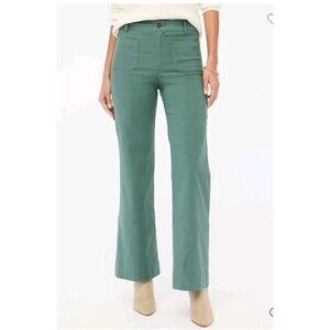 J.Crew Lizzie High-Rise Patch Pocket Wide-Leg Pants Pale Spinach Size 26P